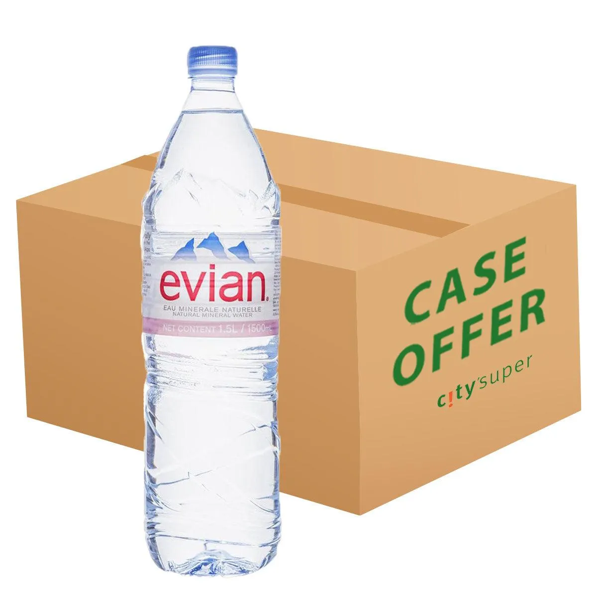 EVIAN Natural Mineral Water  (6 x 1.5L)
