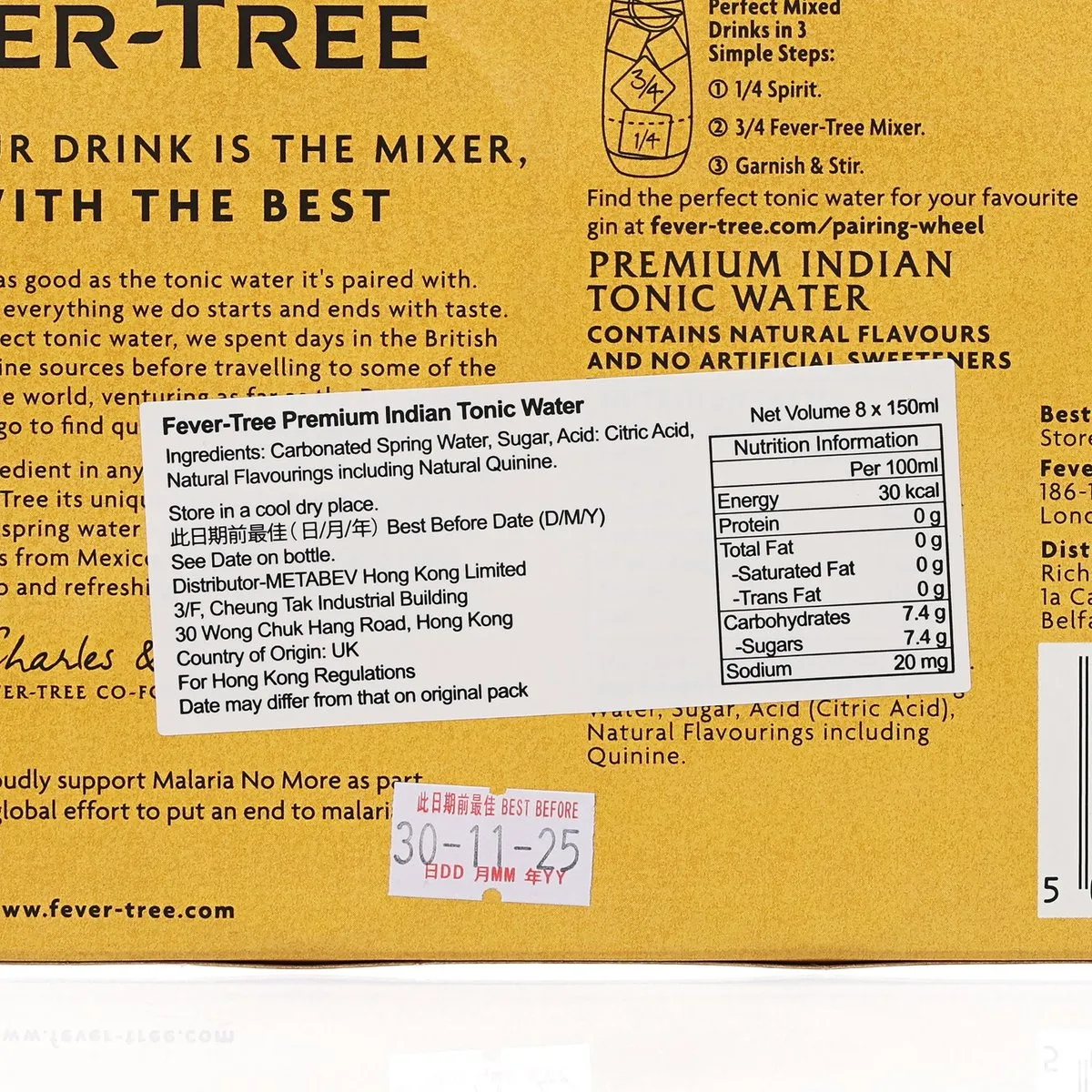 FEVER TREE Premium Indian Tonic Water [Pack]  (8 x 150mL)