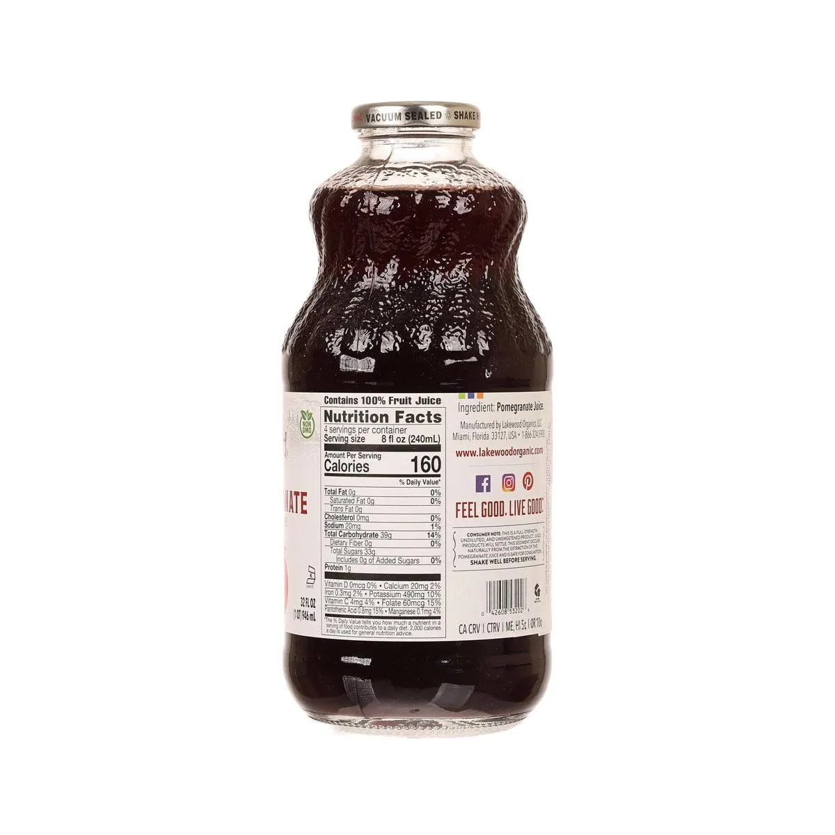LAKEWOOD Pure Pomegranate Juice  (946mL)