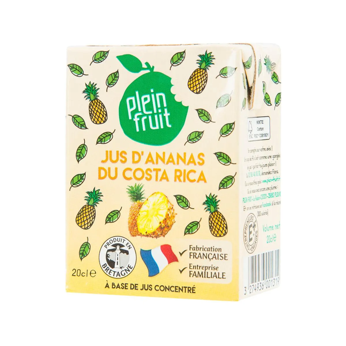 PLEIN FRUIT Pineapple Juice - from Concentrate  (200mL)