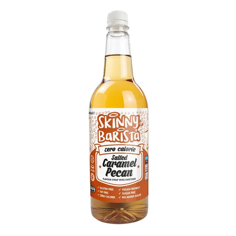 Salted Caramel Pecan - Zero Calorie Sugar Free Skinny Coffee Syrup - 1 Litre