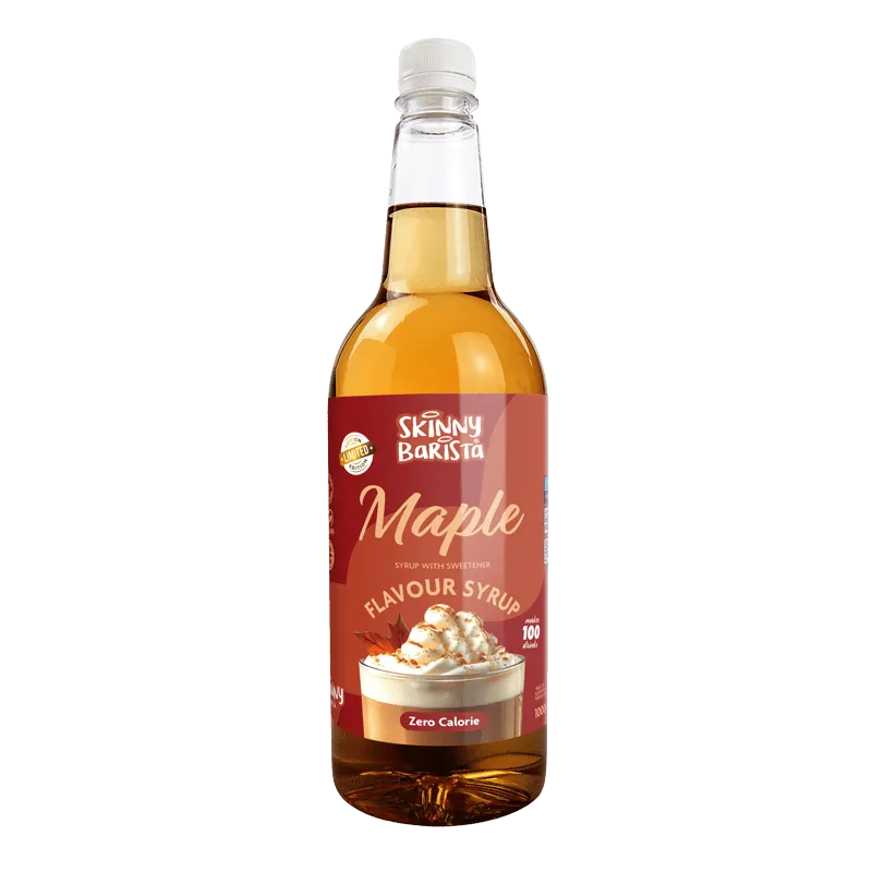 Skinny Barista Maple Coffee Flavour Syrup - Sugar Free Skinny Coffee Syrup - 1 Litre (Limited Edition)
