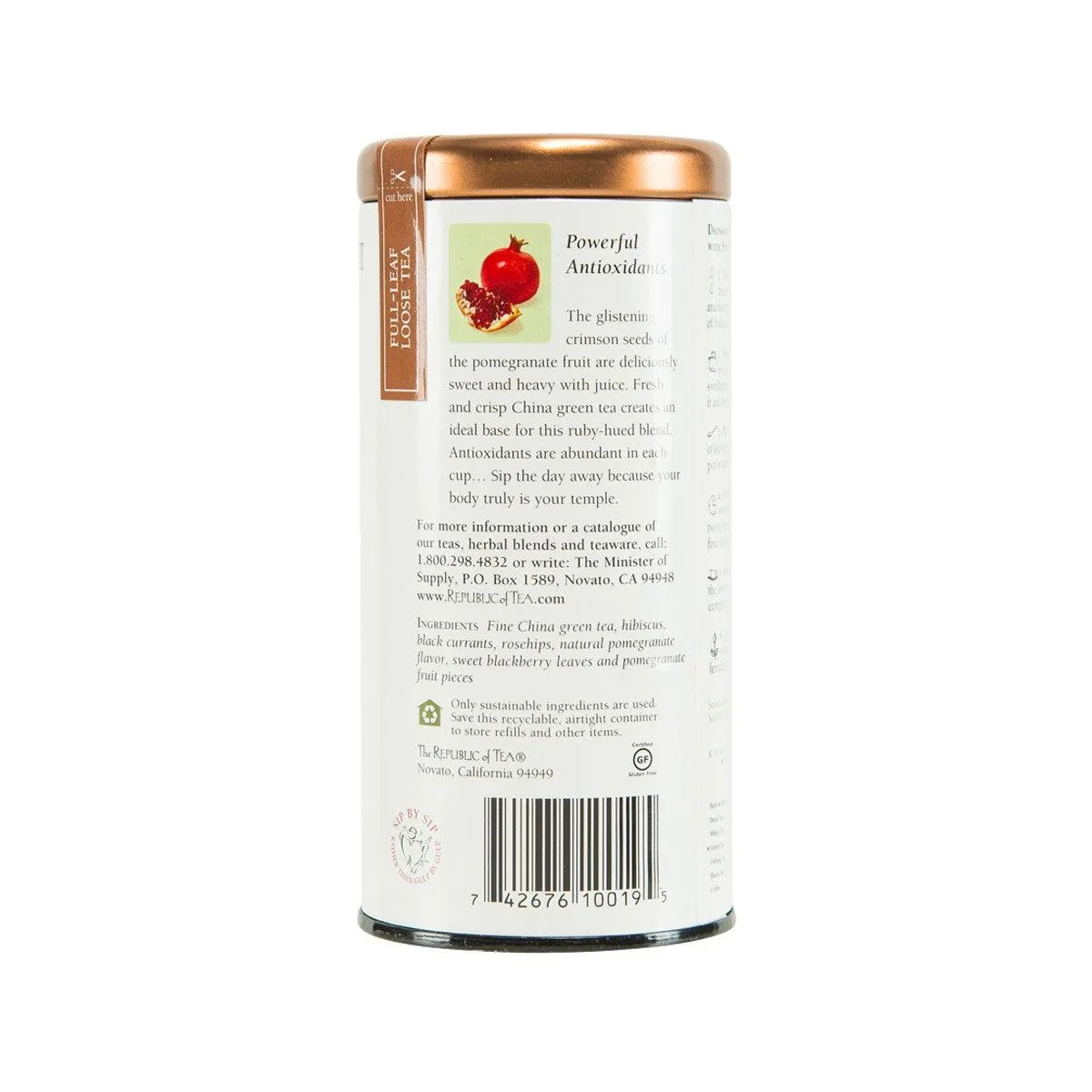 THE REPUBLIC OF TEA Pomegranate Superfruit Loose Green Tea  (100g)